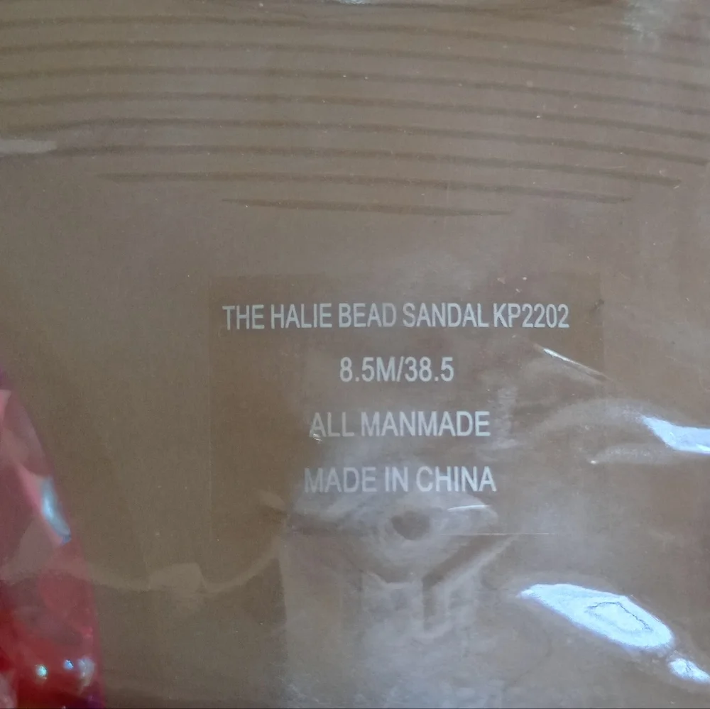 NWT Katy Perry Halie Bead Lace-Up Sandals Fuchsia Pink - Picture 6 of 6